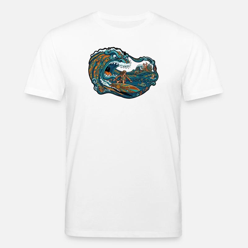 Aventure de vagues géantes de vagues - T-shirt bio CREATOR Stanley/Stella Unisexe - blanc