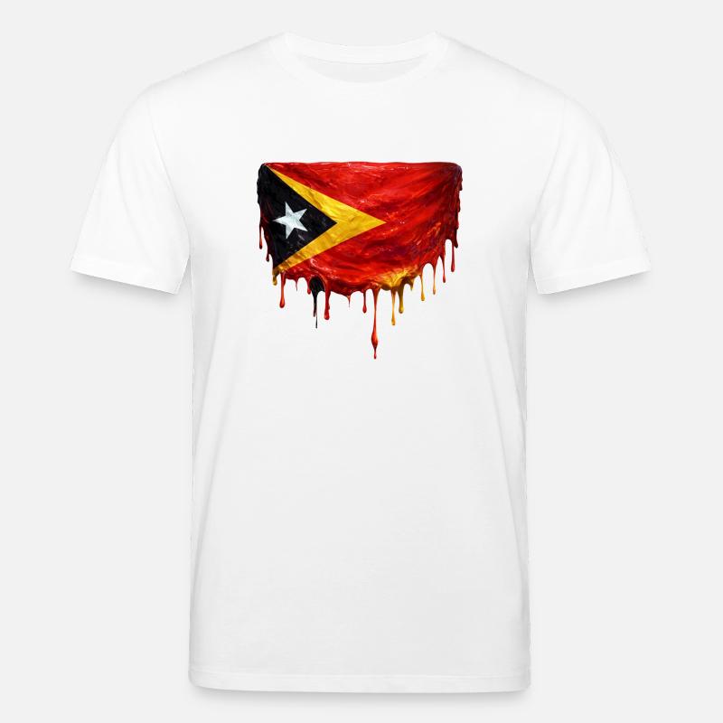 Drapeau de largage du TimorLeste - T-shirt bio CREATOR Stanley/Stella Unisexe - blanc