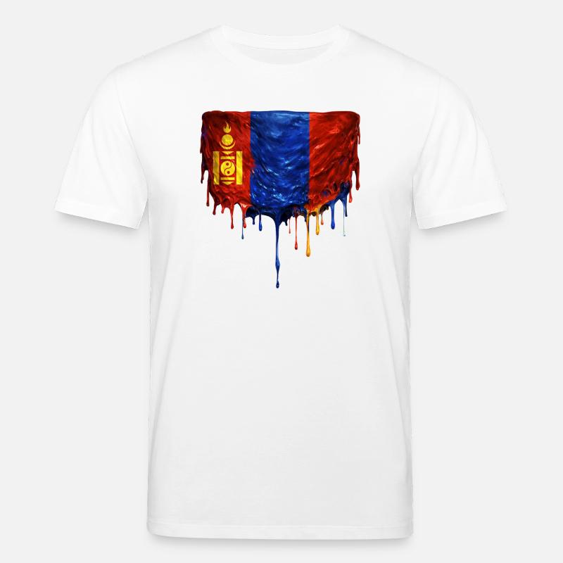 Chute du drapeau mongol - T-shirt bio CREATOR Stanley/Stella Unisexe - blanc
