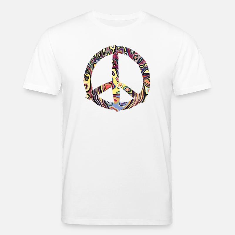 Buntes Friedenszeichen Muster - Stanley/Stella Unisex Bio-T-Shirt CREATOR  - Weiß