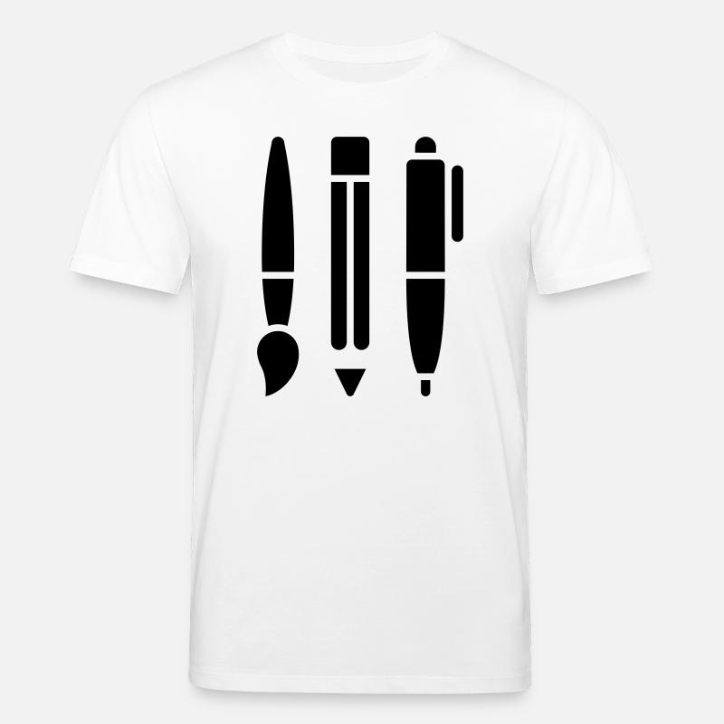 Pinsel, Bleistift und Stift - Kunst Symbol - Stanley/Stella Unisex Bio-T-Shirt CREATOR  - Weiß