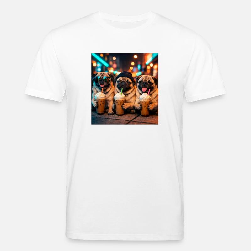 Lustige Mopsliebhaber und Mitternachtskaffee-Liebhaber - Stanley/Stella Unisex Bio-T-Shirt CREATOR  - Weiß