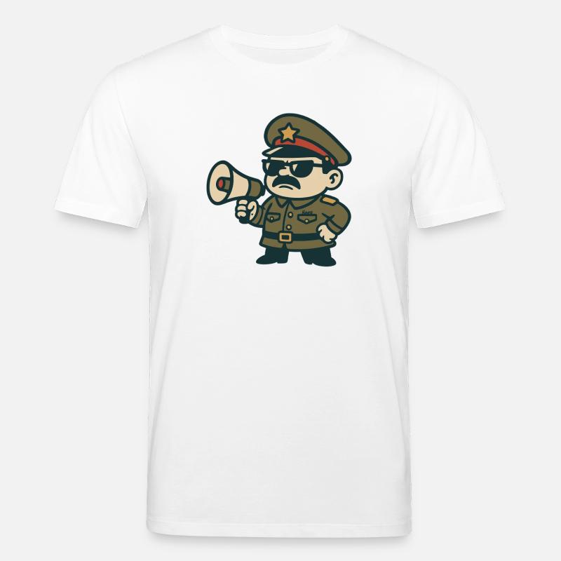 Sergent rétro Mégaphone - T-shirt bio CREATOR Stanley/Stella Unisexe - blanc
