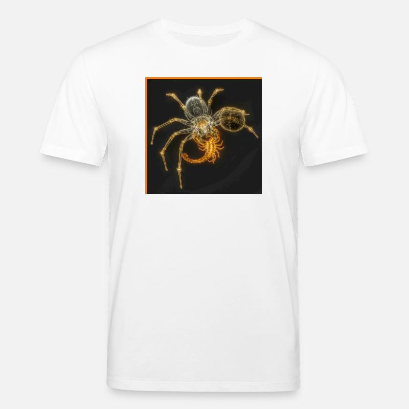 Araignée néon avec des queues funky - T-shirt bio CREATOR Stanley/Stella Unisexe - blanc