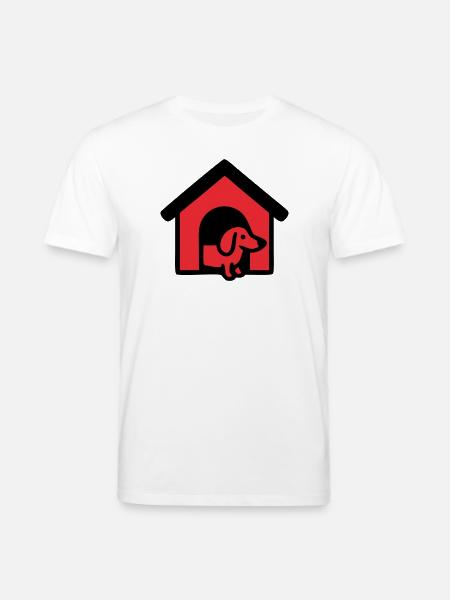 Dachshund Doghouse House Icon - Stanley/Stella CREATOR Unisex Organic T-Shirt - white