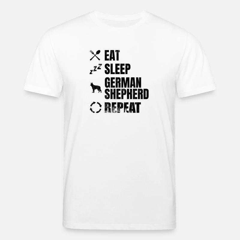 Eat Sleep German Shepherd Repeat - Stanley/Stella Unisex Bio-T-Shirt CREATOR  - Weiß