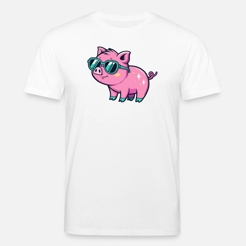 Cute Chic Pig Sonnenbrille - Stanley/Stella Unisex Bio-T-Shirt CREATOR - Weiß
