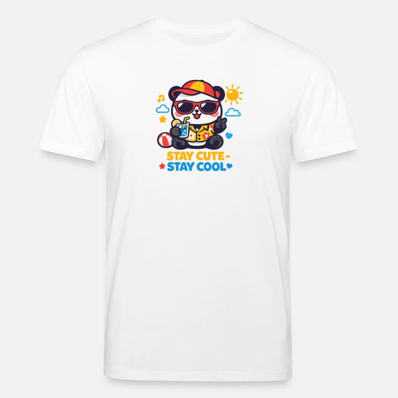 Graphique Reste mignon Reste Cool Bear - T-shirt bio CREATOR Stanley/Stella Unisexe - blanc