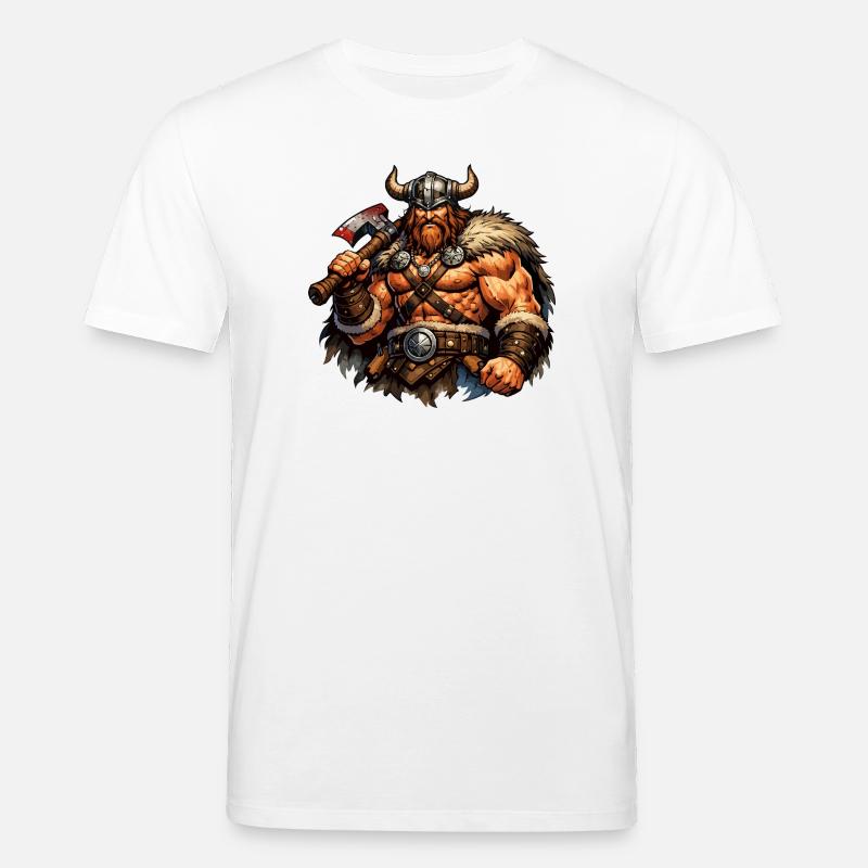 Wikinger-Krieger mit Axt - Stanley/Stella Unisex Bio-T-Shirt CREATOR  - Weiß