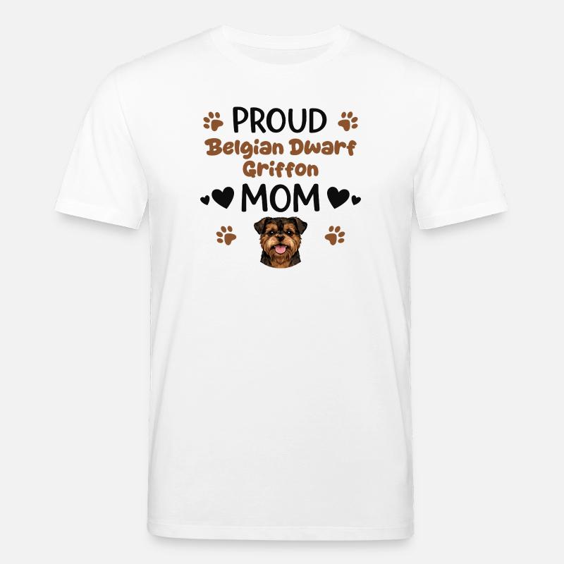 Stolze Griffon Mutter, Belgischer Zwerggriffon - Stanley/Stella Unisex Bio-T-Shirt CREATOR  - Weiß