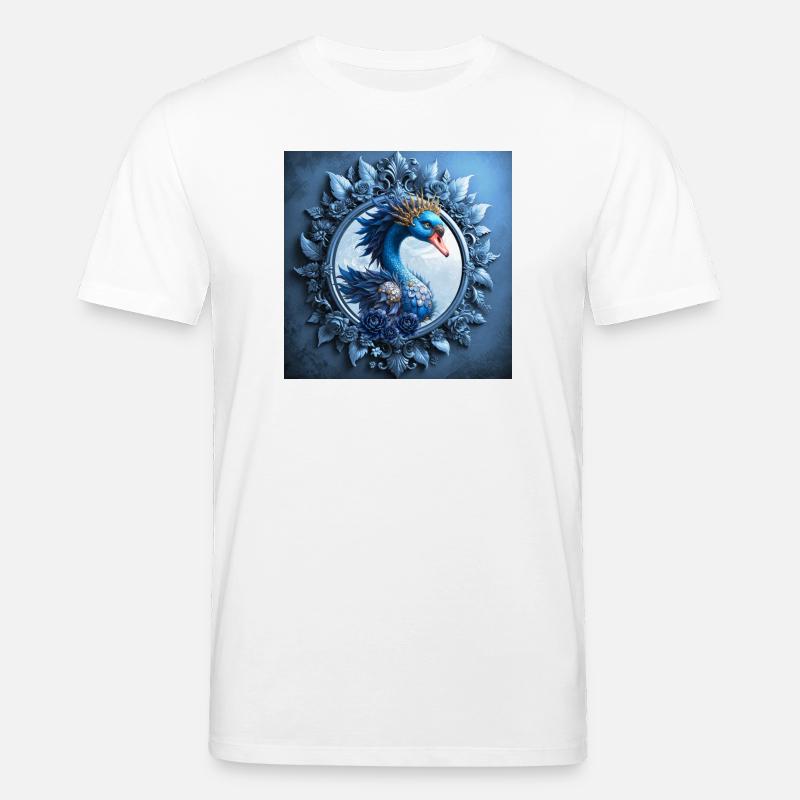 Blue Phoenix Crest in Frame - Stanley/Stella CREATOR Unisex Organic T-Shirt - white