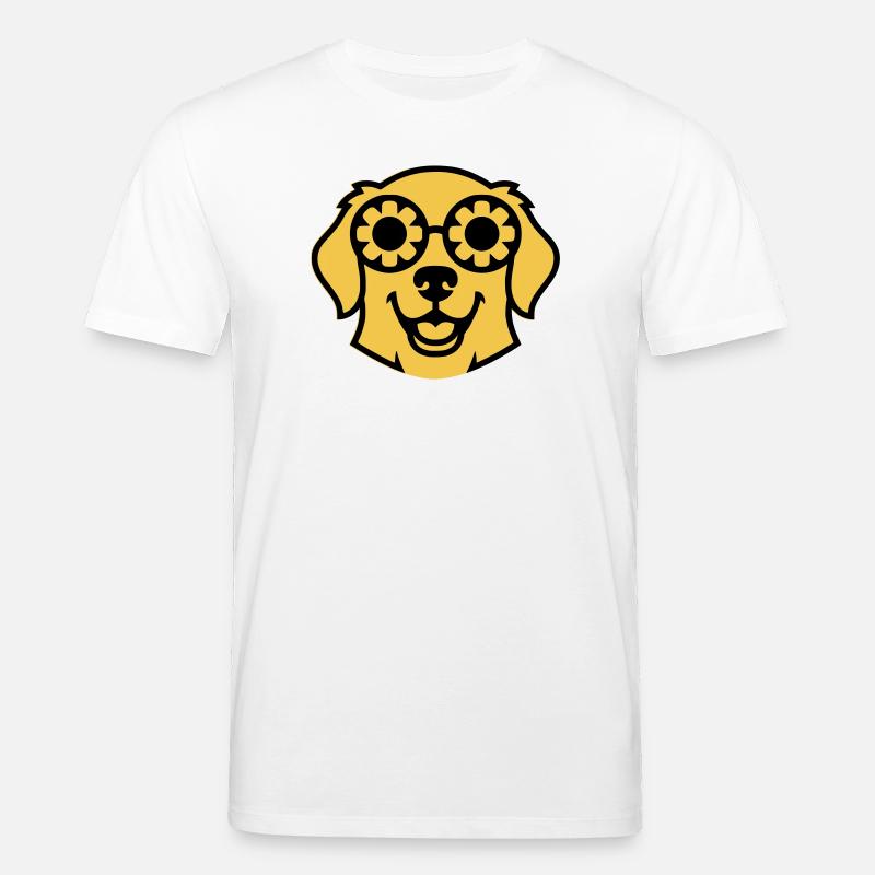 Labrador Blume Brille Peace Comic - Stanley/Stella Unisex Bio-T-Shirt CREATOR  - Weiß