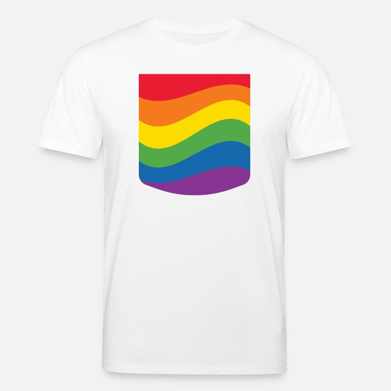 Rainbow Wave Pride Flag Minimal Design - Maglietta ecologica unisex CREATOR di Stanley/Stella - bianco