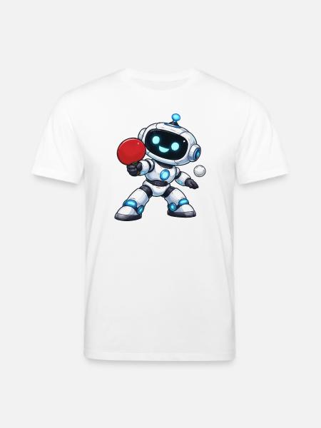 Robot Table Tennis - Stanley/Stella CREATOR Unisex Organic T-Shirt - white