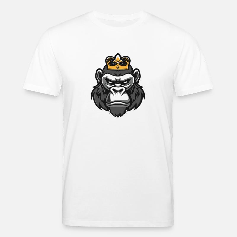 Couronne de tête de gorille - T-shirt bio CREATOR Stanley/Stella Unisexe - blanc