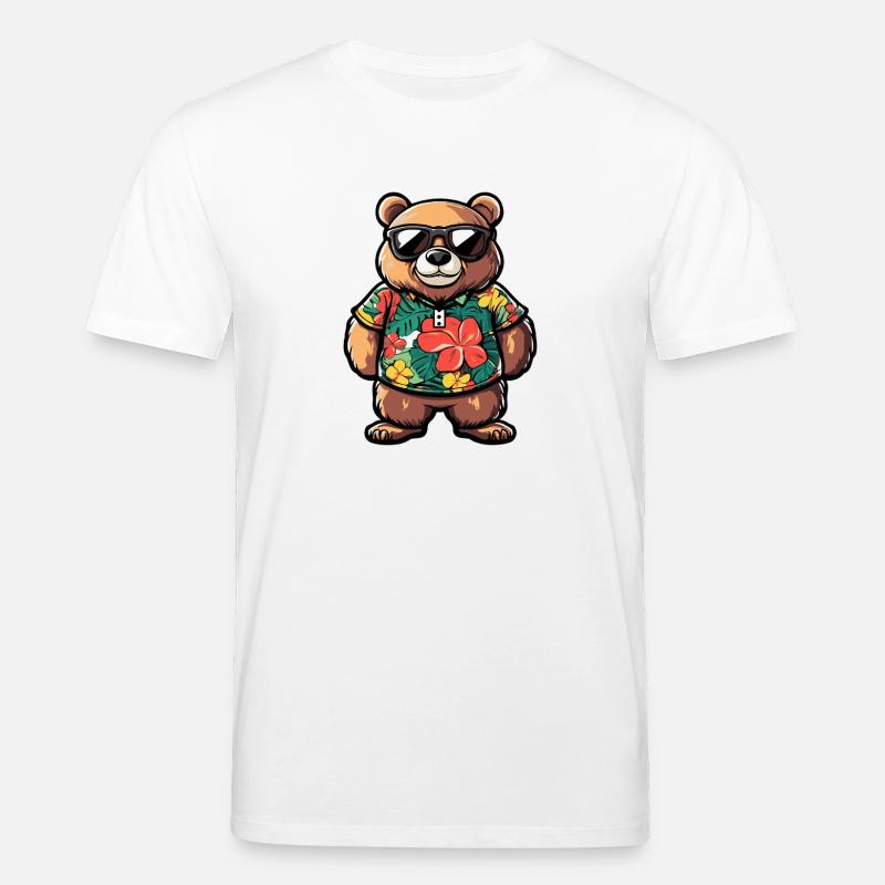Bär Comic Urlaub - Stanley/Stella Unisex Bio-T-Shirt CREATOR  - Weiß