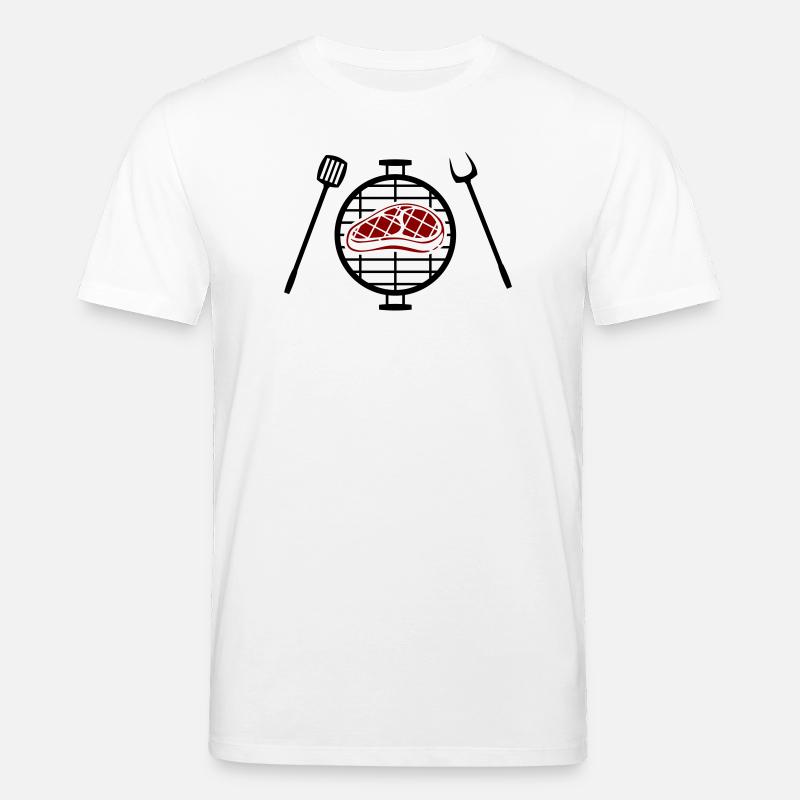 Red steak pattern print - Stanley/Stella CREATOR Unisex Organic T-Shirt - white