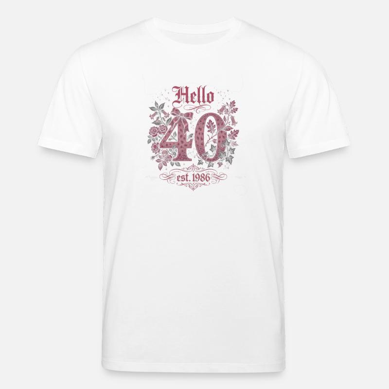 Hello 40 Leopard Pink Edition - Stanley/Stella Unisex Bio-T-Shirt CREATOR  - Weiß
