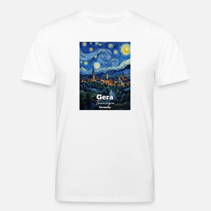 Gera Thuringia Germany Starry Night - Stanley/Stella CREATOR Unisex Organic T-Shirt - white