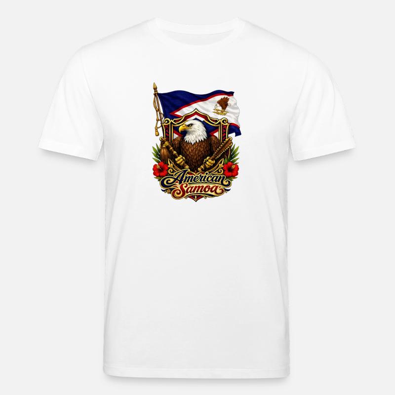 Drapeau de l’aigle des Samoa américaines - T-shirt bio CREATOR Stanley/Stella Unisexe - blanc