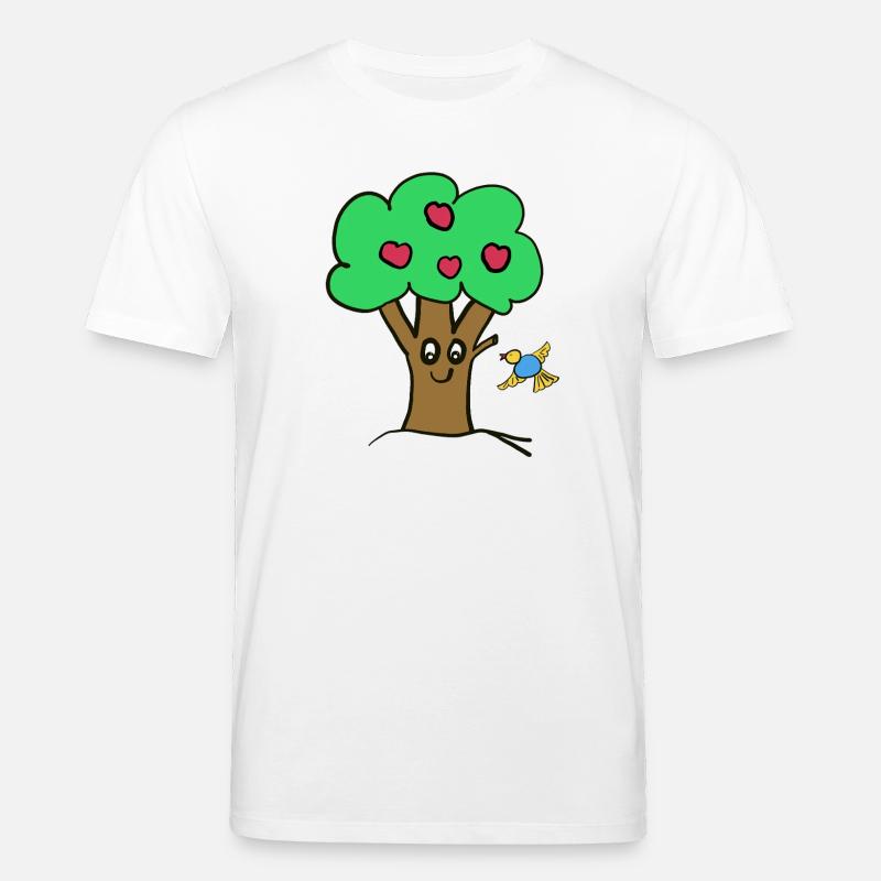 Apple Tree Tree Nature Bird - Stanley/Stella CREATOR Unisex Organic T-Shirt - white