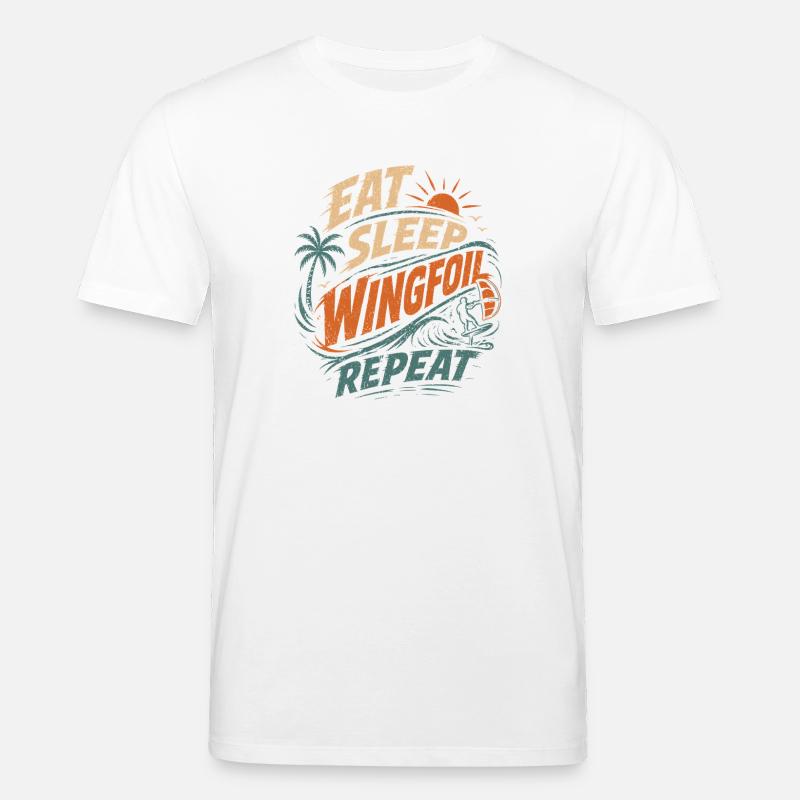 Eat Sleep Wingfoil Repeat Surfdesign - Stanley/Stella Unisex Bio-T-Shirt CREATOR  - Weiß