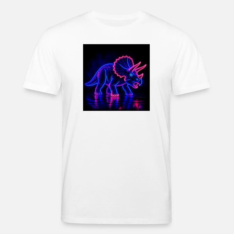 Neon Triceratops Neon Light - Stanley/Stella Unisex Bio-T-Shirt CREATOR - Weiß