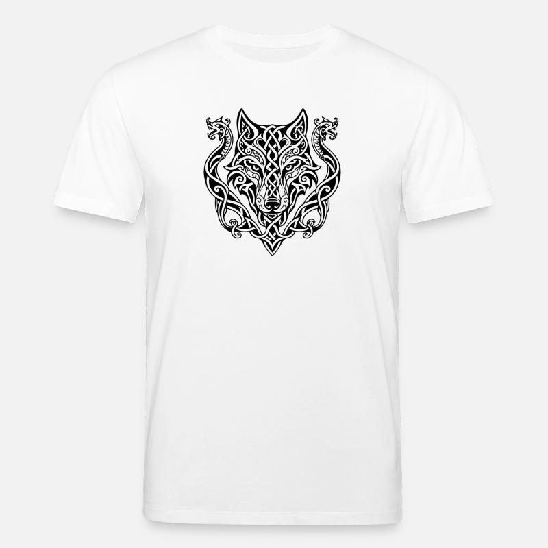 Keltischer Wolfkopf Knotendesign - Stanley/Stella Unisex Bio-T-Shirt CREATOR  - Weiß