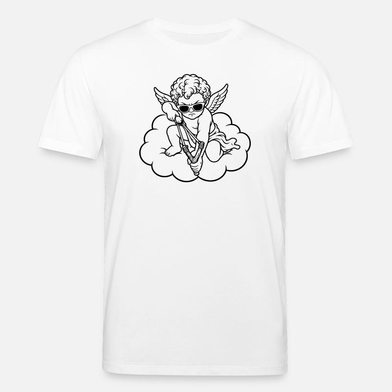 Wütender Cherub mit Steinschleuder - Stanley/Stella Unisex Bio-T-Shirt CREATOR  - Weiß
