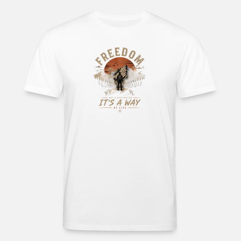 FREEDOM IT'S A WAY Bergwanderer - Stanley/Stella Unisex Bio-T-Shirt CREATOR  - Weiß