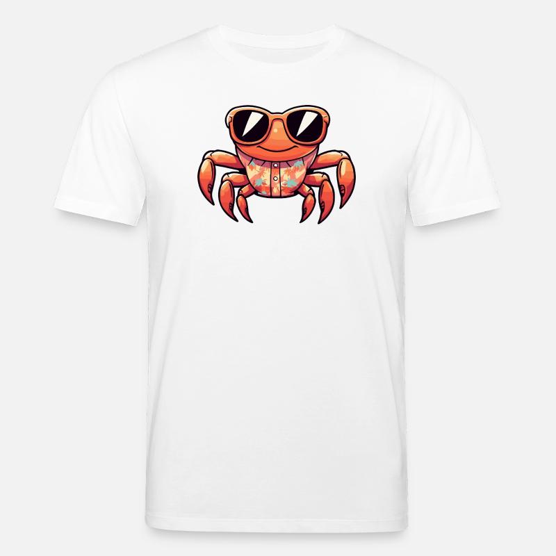 Krebs Krabbe Comic Urlaub - Stanley/Stella Unisex Bio-T-Shirt CREATOR  - Weiß