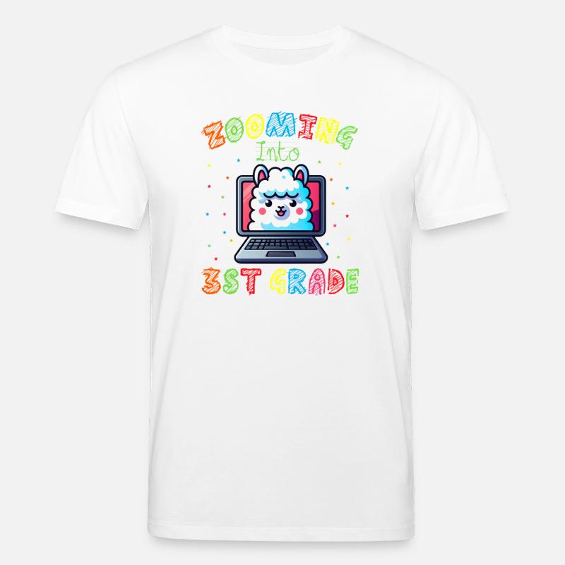 Lama Code Arc-en-Ciel Numérique - T-shirt bio CREATOR Stanley/Stella Unisexe - blanc