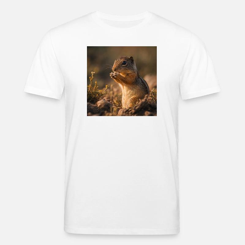 Streifenhörnchen im Herbstlicht - Stanley/Stella Unisex Bio-T-Shirt CREATOR - Weiß