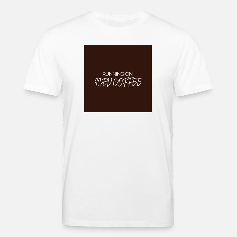 "RUNNING ON ICED COFFEE" Graphic Tee Design - T-shirt bio CREATOR Stanley/Stella Unisexe - blanc