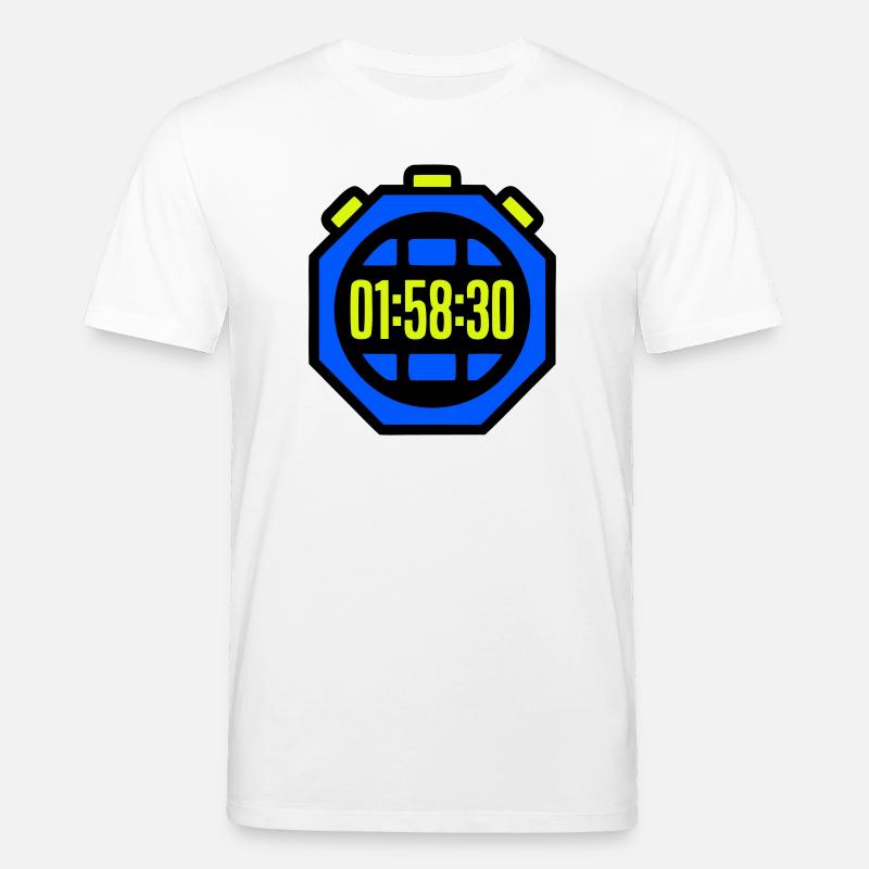 Stoppuhr Bestzeit Halbmarathon - Stanley/Stella Unisex Bio-T-Shirt CREATOR  - Weiß