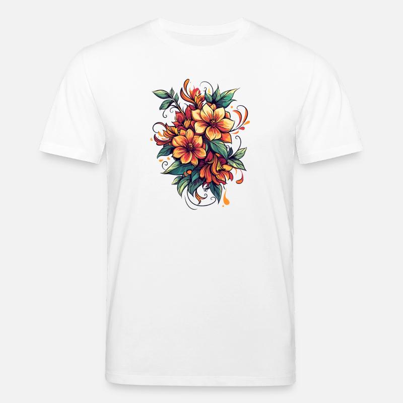 Bouquet de Fleurs de Feu - T-shirt bio CREATOR Stanley/Stella Unisexe - blanc