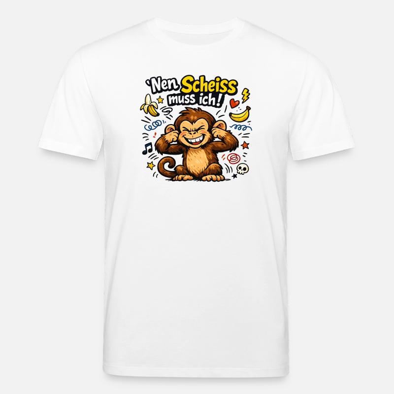 Nen Scheiss muss ich Affe - Stanley/Stella Unisex Bio-T-Shirt CREATOR  - Weiß