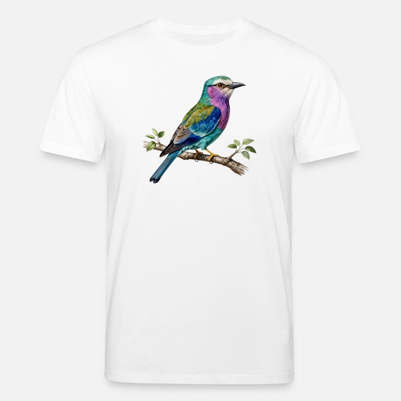 Long-stranded roller – naturalistic engraving - Stanley/Stella CREATOR Unisex Organic T-Shirt - white