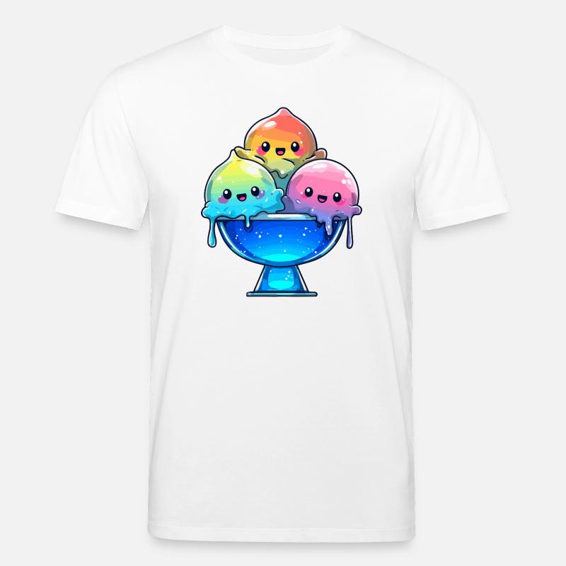 Regenbogen Eis-Trio in Schale - Stanley/Stella Unisex Bio-T-Shirt CREATOR - Weiß