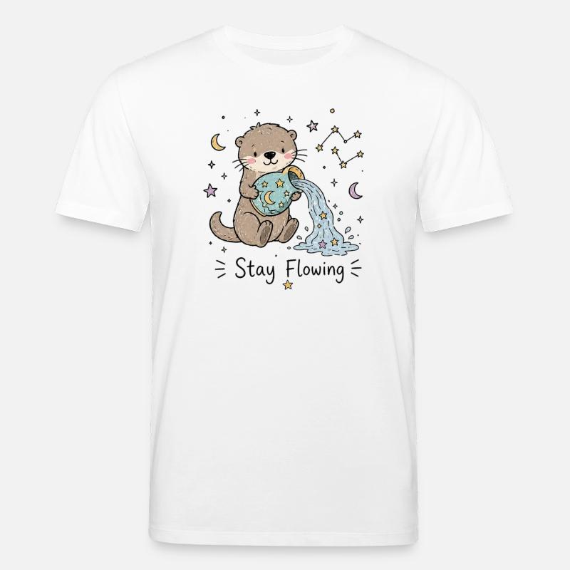 Astro-Wassermann Otter – Stay Flowing - Stanley/Stella Unisex Bio-T-Shirt CREATOR  - Weiß