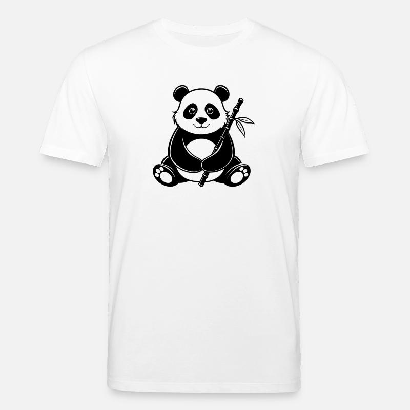 Panda avec du bambou - T-shirt bio CREATOR Stanley/Stella Unisexe - blanc