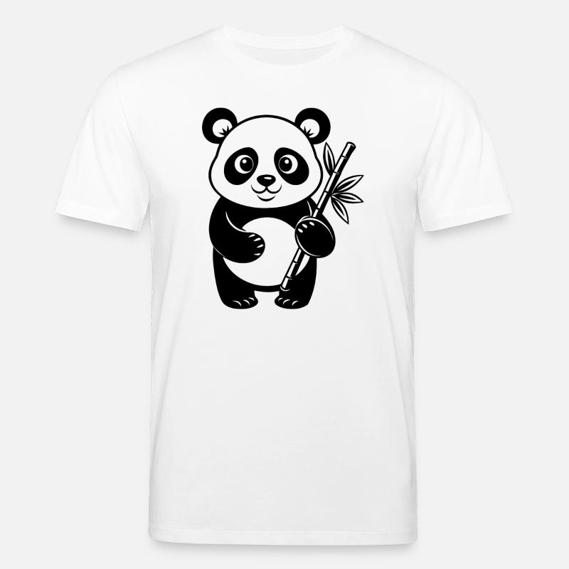 Panda avec bambou - T-shirt bio CREATOR Stanley/Stella Unisexe - blanc