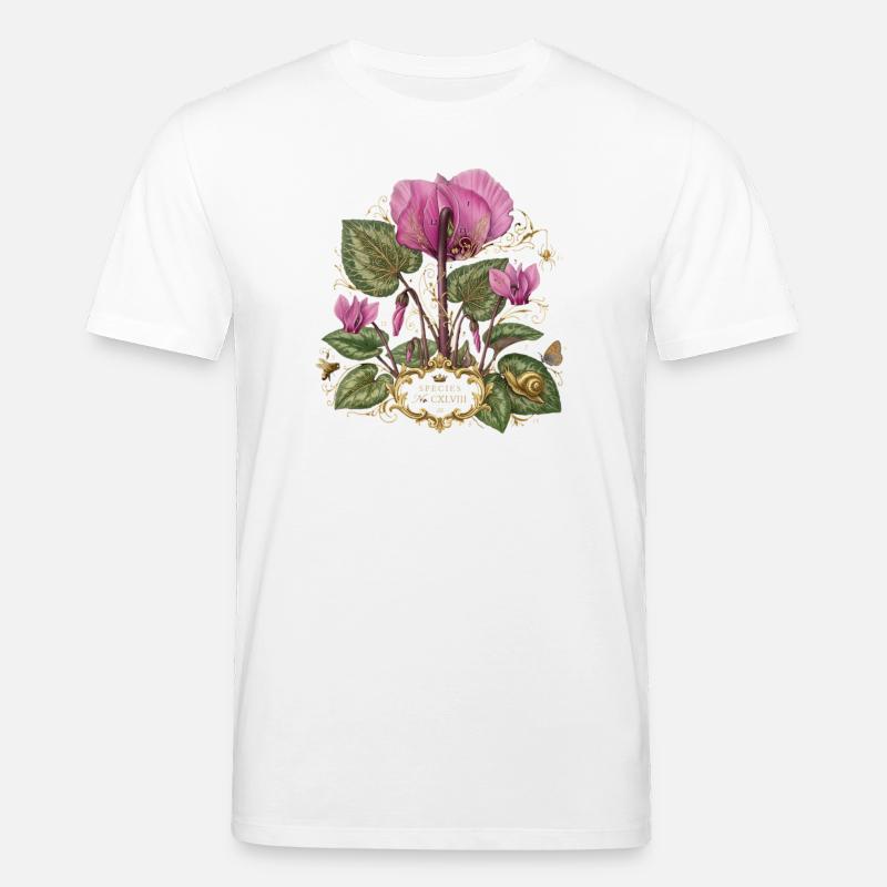 Fleurs roses Fleurs botaniques Violettes alpines - T-shirt bio CREATOR Stanley/Stella Unisexe - blanc