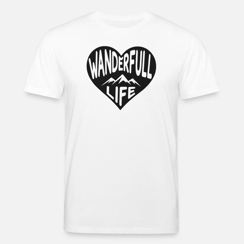 Wanderfull Life Wanderherz mit Bergsilhouette - Stanley/Stella Unisex Bio-T-Shirt CREATOR  - Weiß