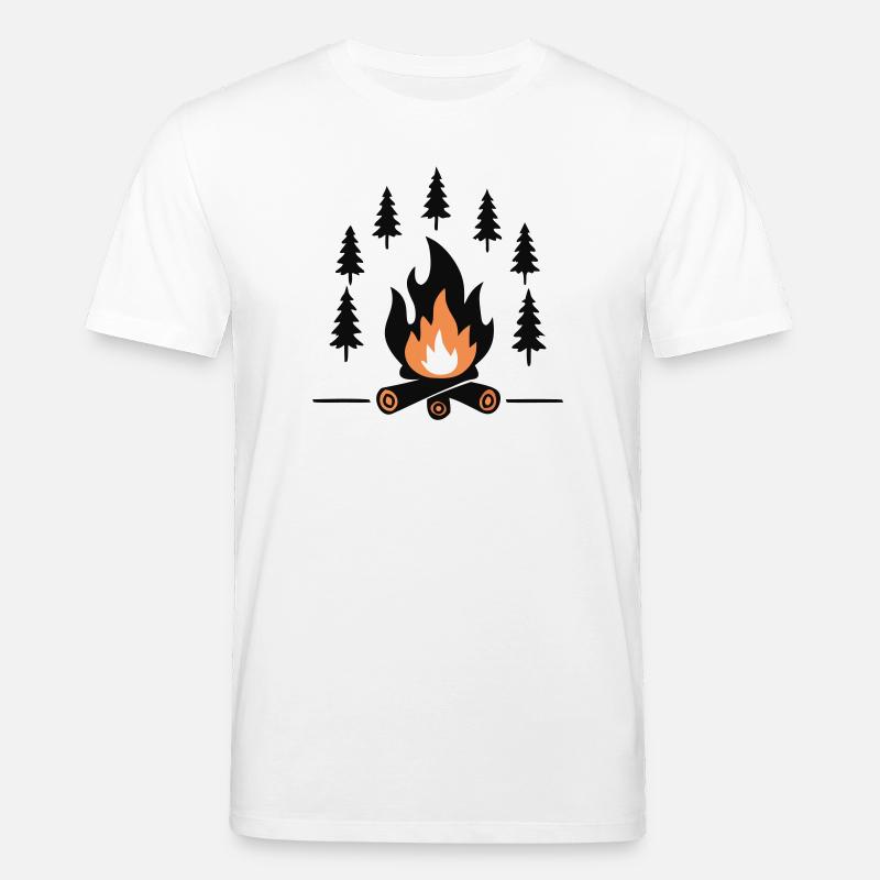 Gemütliches Lagerfeuer Wald - Stanley/Stella Unisex Bio-T-Shirt CREATOR  - Weiß