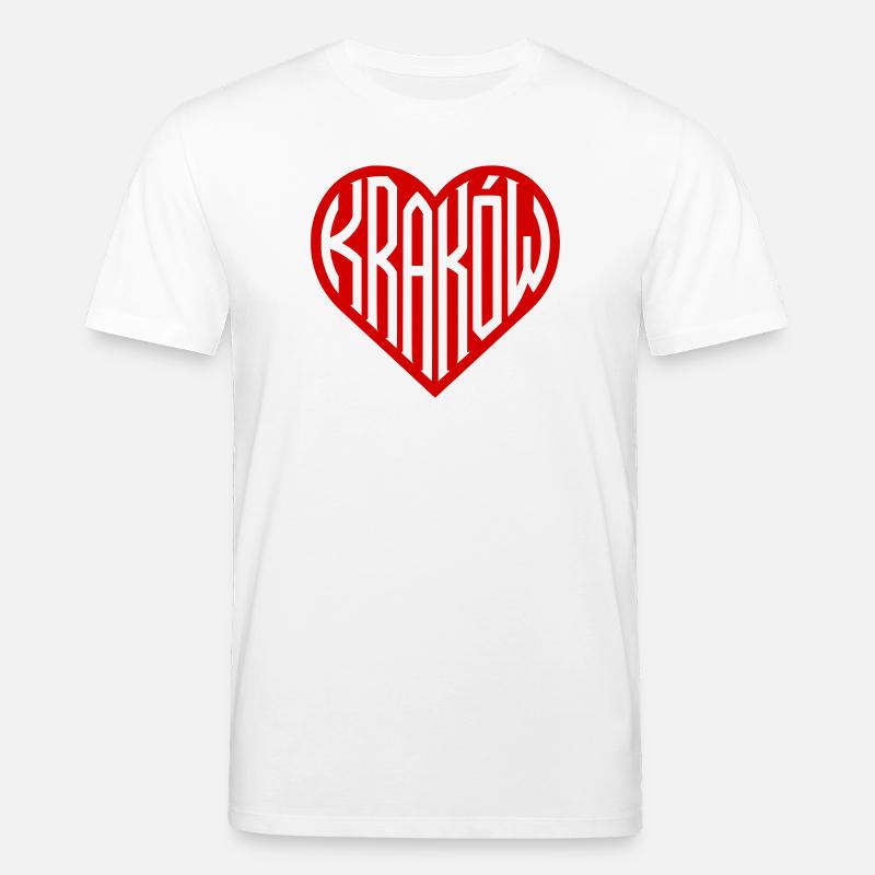 Krakow Herz Typografie - Stanley/Stella Unisex Bio-T-Shirt CREATOR  - Weiß