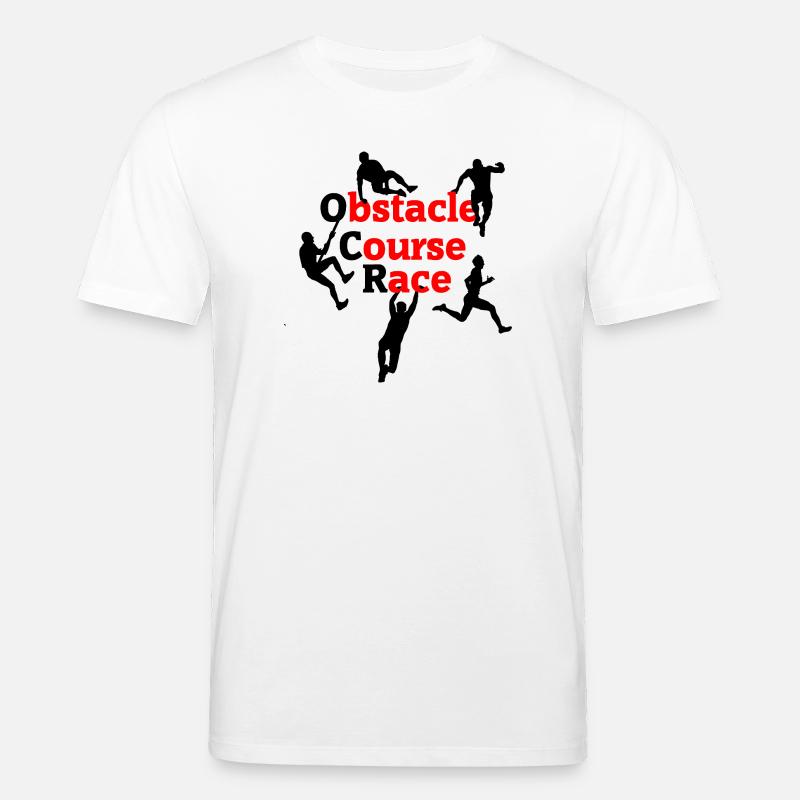 Hindernisparcoursrennen – Rotes Aufpralldesign - Stanley/Stella Unisex Bio-T-Shirt CREATOR  - Weiß