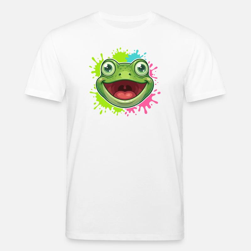 Fröhlicher Frosch Spritzer - Stanley/Stella Unisex Bio-T-Shirt CREATOR  - Weiß