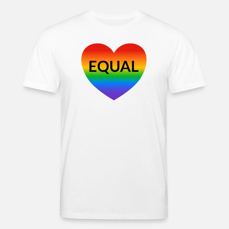 Equal Heart Rainbow Pride - Stanley/Stella CREATOR Unisex Organic T-Shirt - white