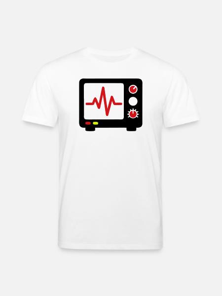 ECG Monitor Heartbeat Medicine - Stanley/Stella CREATOR Unisex Organic T-Shirt - white